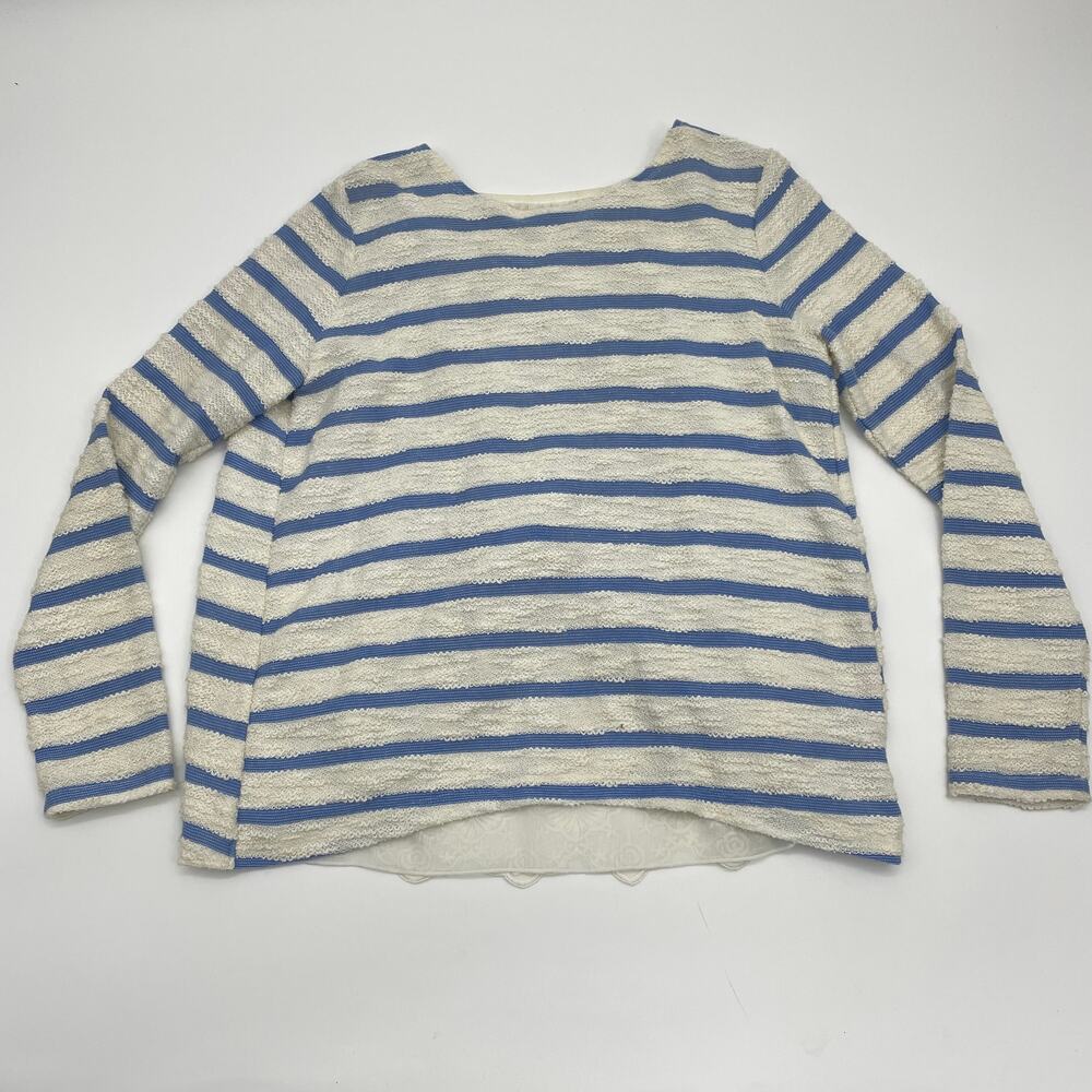 SULLIVAN + JAMES Women's Shirt Size S Ingleside Terry Striped Chiffon Back Top